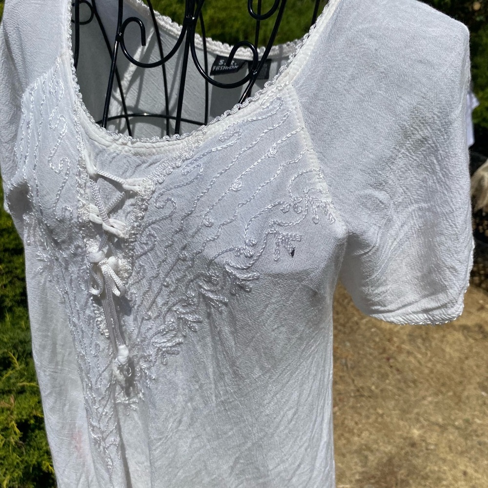 White Short Sleeve Tie Front Mini Dress beachside dress